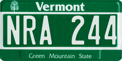 VT license plate NRA244