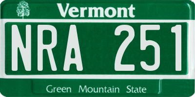 VT license plate NRA251