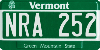 VT license plate NRA252