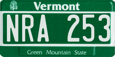 VT license plate NRA253