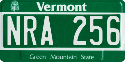 VT license plate NRA256