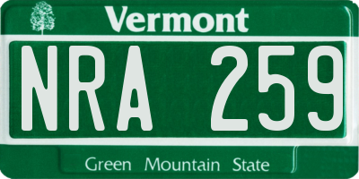 VT license plate NRA259