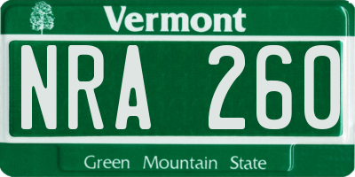 VT license plate NRA260