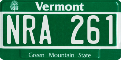 VT license plate NRA261