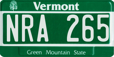VT license plate NRA265