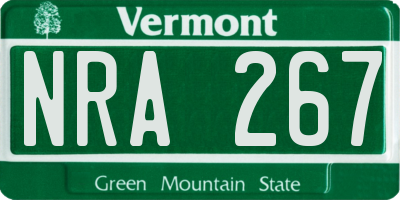 VT license plate NRA267