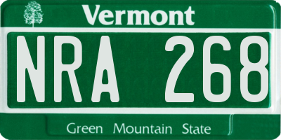 VT license plate NRA268