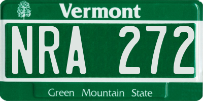 VT license plate NRA272