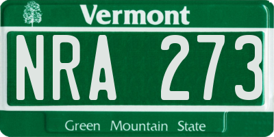 VT license plate NRA273