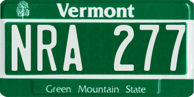 VT license plate NRA277