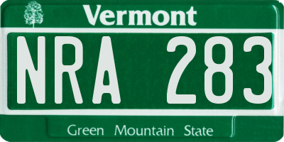 VT license plate NRA283