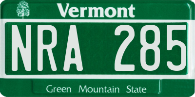 VT license plate NRA285