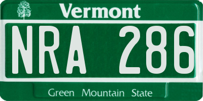 VT license plate NRA286