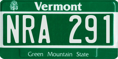 VT license plate NRA291