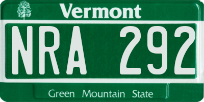 VT license plate NRA292