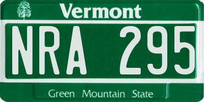 VT license plate NRA295