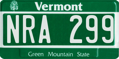 VT license plate NRA299