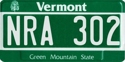 VT license plate NRA302