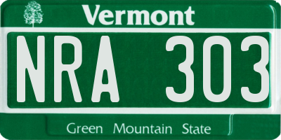 VT license plate NRA303