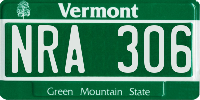 VT license plate NRA306