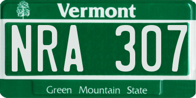 VT license plate NRA307