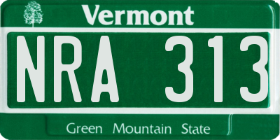 VT license plate NRA313