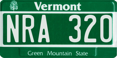 VT license plate NRA320