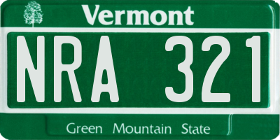 VT license plate NRA321