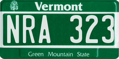 VT license plate NRA323