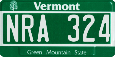VT license plate NRA324