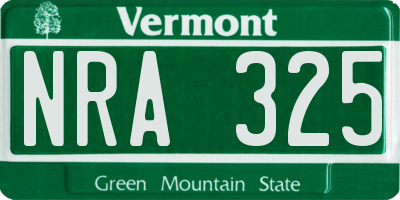 VT license plate NRA325