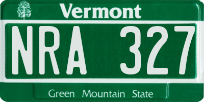 VT license plate NRA327