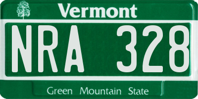 VT license plate NRA328