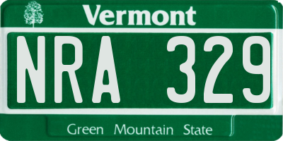 VT license plate NRA329