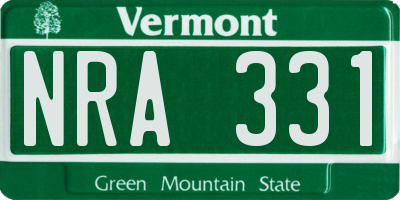 VT license plate NRA331