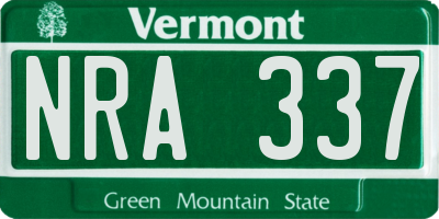 VT license plate NRA337
