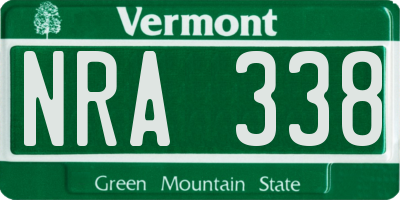VT license plate NRA338