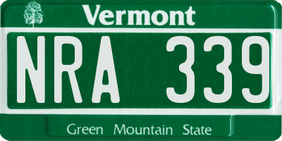 VT license plate NRA339