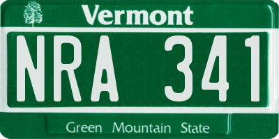 VT license plate NRA341