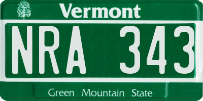 VT license plate NRA343