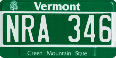 VT license plate NRA346