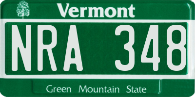VT license plate NRA348