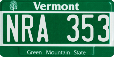 VT license plate NRA353
