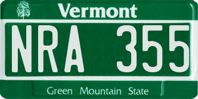 VT license plate NRA355