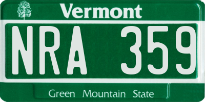 VT license plate NRA359