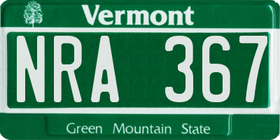 VT license plate NRA367