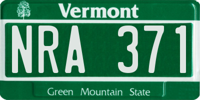 VT license plate NRA371