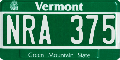 VT license plate NRA375