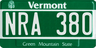 VT license plate NRA380