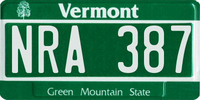 VT license plate NRA387